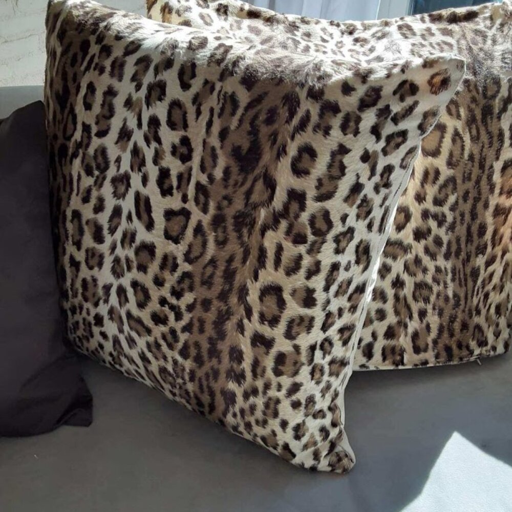 Large Leopard Print Soft Cushion Covers (2)
